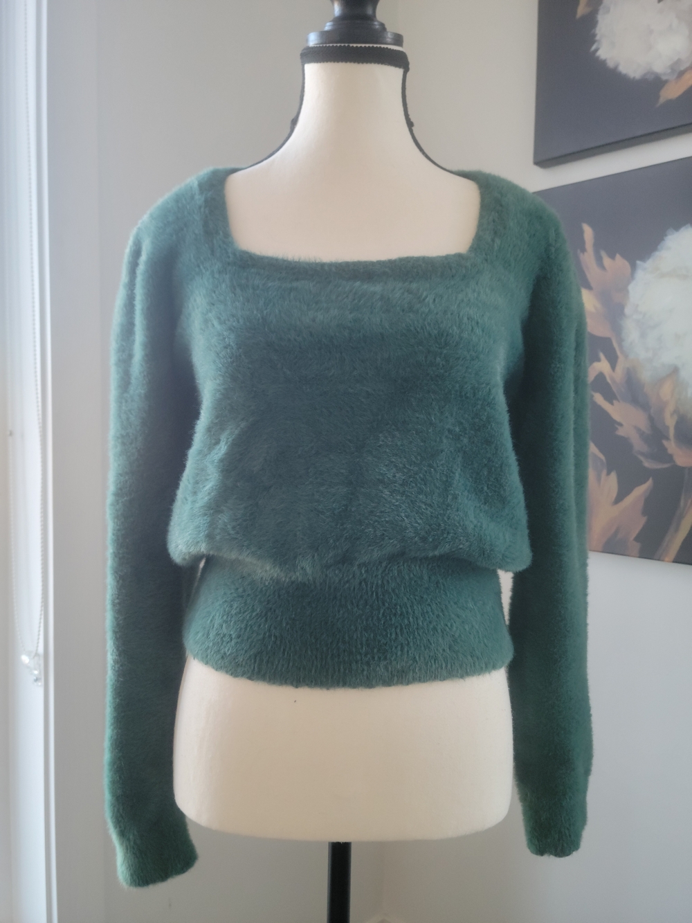 3/$30 Forest Green Fuzzy Astr Sweater